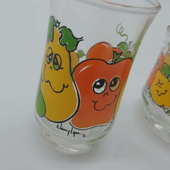 Vintage RARE HTF Nancy Lynn Matching 3pc Retro Fruit Glassware 70s Funky Fun - Picture 3 of 9